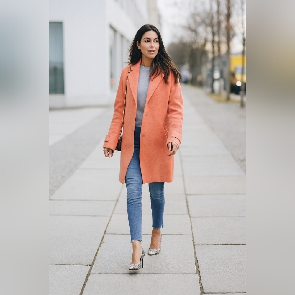 NWOT ASOS Classic Salmon Jacket Trench Coat Women’s US Size 4 with Pockets